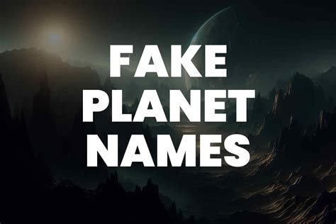 what are some good fake planet names